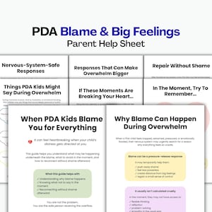 Cuando los niños con PDA te culpan de todo, Guía de apoyo para padres de niños con PDA, Guiones para sobrellevar el autismo, Ayuda para crisis de evitación de demandas (PDF)