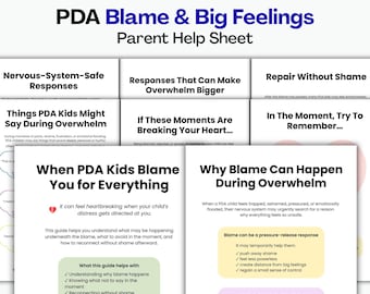 When PDA Kids Blame You for Everything, PDA Parent Support Guide, Autism Overwhelm Scripts, Demand Avoidance Meltdown Help PDF