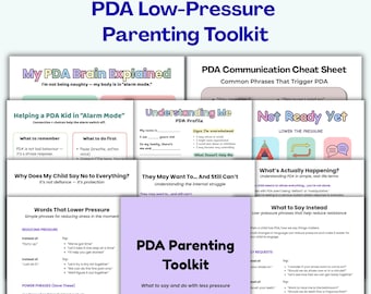 PDA Low Pressure Parenting Toolkit Bundle, Pathological Demand Avoidance Scripts, PDA Visuals, Autism Parent Support PDF