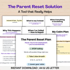 Parent Reset Plan for Yelling, What to Say Instead, Calm Parenting Scripts, Repair After Yelling, Printable Parenting Tool, ADHD Autism PDA