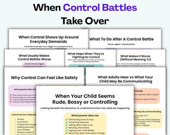 Control Battles Toolkit for Autistic ADHD PDA Kids, Neurodivergent Parenting Guide, Behaviour Support Printable