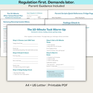 ADHD After School Routine Printable + Canva Template – 30 Minute Reset Plan, Sensory Menu, Homework Warm Up for Kids, PDA for Parents
