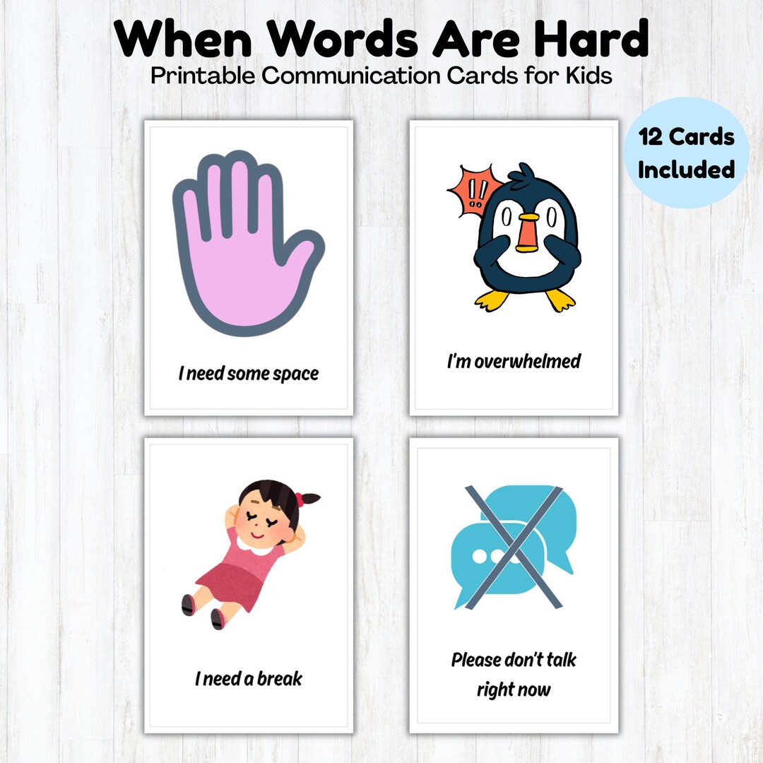 Visual Support Cards for Kids, Autism ADHD Communication Aids ...