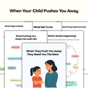 PDF imprimable quand votre enfant vous repousse, soutien parental autisme et TDAH, compréhension du rejet, de la colère et de la surcharge émotionnelle