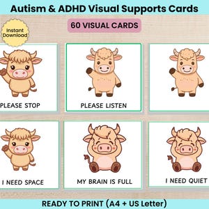 Visuella stödkort för autism och ADHD | Emotionell reglering och kommunikation (PDF-nedladdning)