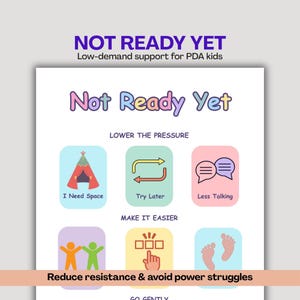 Not Ready Yet PDA Choice Board, Low Demand Autism Visual Aid (Printable + Editable)