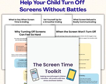 Screen Time Toolkit for Neurodivergent Kids, Screen Refusal Help, Autism ADHD Parenting Guide, Turn Off Screens Without Battles