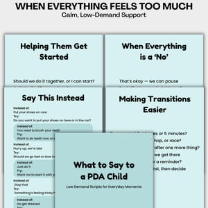 What to Say to a PDA Child Printable PDF, PDA Strategies for Parents, Low Demand Scripts, Autism P.D.A Support, A4 U.S. Letter Download
