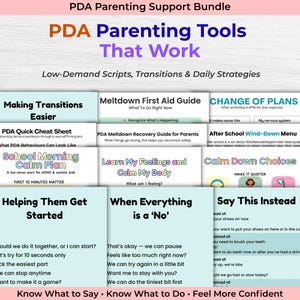 PDA Meltdown Resource for Parents, PDA Parenting Toolkit, Demand Avoidance Autism ADHD Printable, What To Say Instead, Calm Down Strategies
