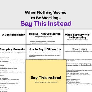 Parenting Scripts for PDA, ADHD, Autism, Low Demand Language Guide (Digital Download)