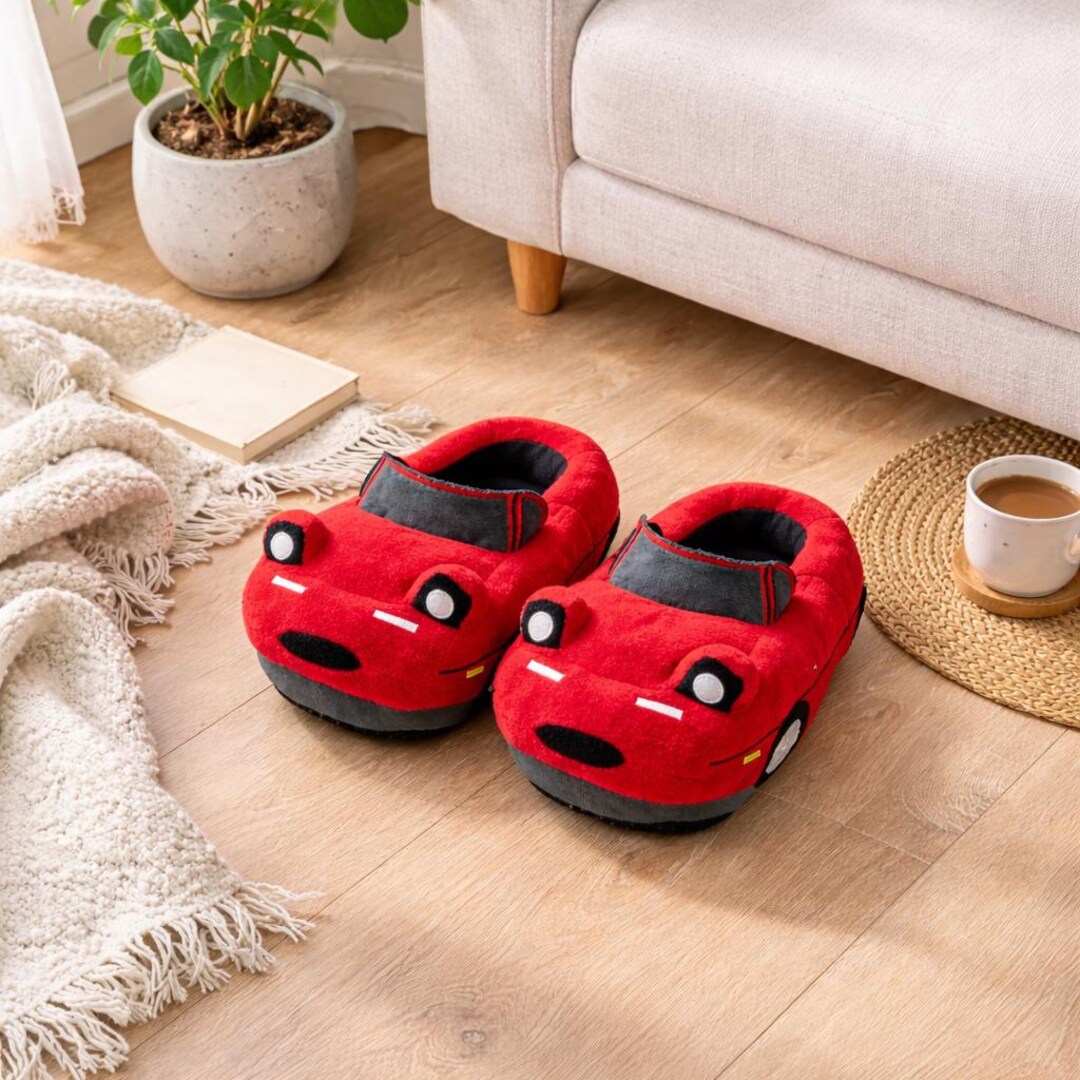 Mazda Plush Sports Car Slipperfor Women Red Car Home Slippers Cozy Gift ...