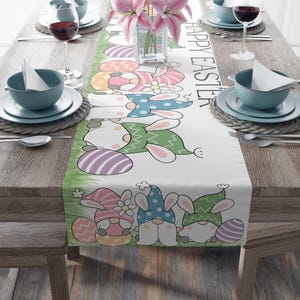 Wesoły Wielkanocny Bieżnik Krasnal | Wielkanocne Jajko Wiosenna Dekoracja Świąteczna