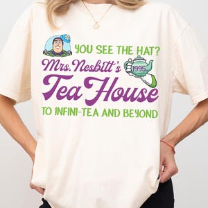 comfort colors shirt, hoodie sweatshirt, youth toddler shirt, vintage disney shirt, disneyland trip, family vacation, mrs nesbitt shirt, toy story tea house, buzz lightyear shirt, magic kingdom, toy story shirt, To Infinity Beyond, mineral wash tee