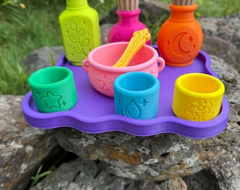 3D Printed Magical Potion Play Set – Vibrant Colours & Whimsical Details. With matching Wand Option