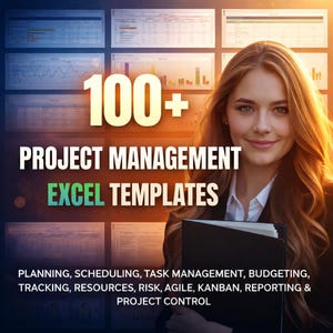 100+ Project Management Excel Templates Bundle | Planning, Gantt Charts, Task Tracking, Budgeting, Dashboards, Agile, Kanban Reporting Tools