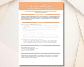 Paquete de plantillas de currículum modernas / Descarga editable en Word con carta de presentación y página de referencias / Digifyo