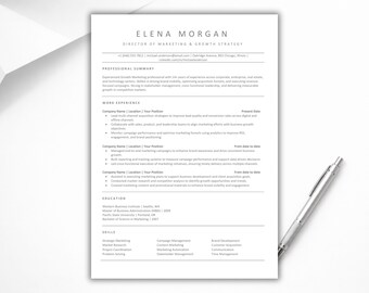 Currículum vitae optimizado en Word, formato de plantilla ATS, CV listo para usar, descarga digital rápida.