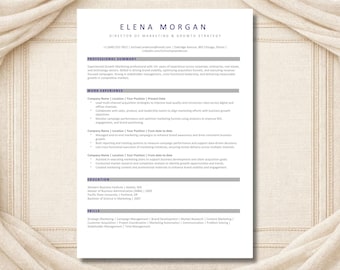 Plantilla de currículum digital para descargar / Paquete de documentos de Word / Paquete de CV imprimible / Página de referencias / Digifyo