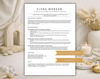 Plantilla de currículum moderna, carta de presentación digital profesional, paquete de CV imprimible y editable