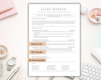 Minimalist Resume Template Set, Word Format, ATS Friendly, Instant Download | Designed by Digifyo