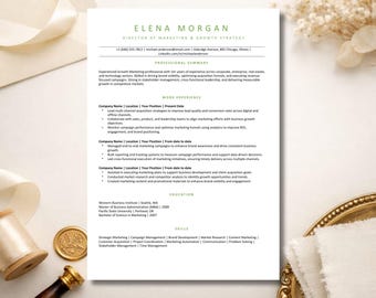 Plantilla de currículum / Paquete editable en Word / Compatible con ATS / Carta de presentación CV / Hoja de referencias / Digifyo