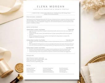 Paquete de plantillas de currículum / Editable en Word / CV compatible con ATS / Carta de presentación / Hoja de referencias / Digifyo