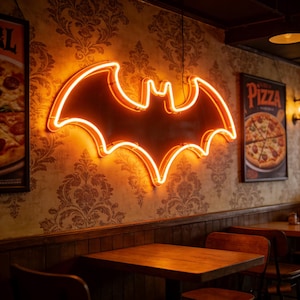 Enseigne néon chauve-souris, décoration de chambre à coucher, enseigne néon Halloween, décoration de bar néon, enseigne au néon personnalisée art, enseigne néon LED, décoration murale chauve-souris
