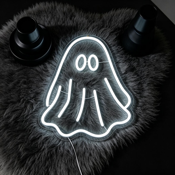 Ghost Neon Sign, Halloween Neon Sign, Led Neon Sign, Custom Neon Sign, Neon Sign Wall Decor, Halloween Ghost Light,Halloween Party Art Decor