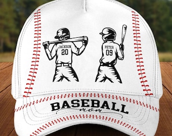 Custom Baseball Mom Dad 3D Hat, Classic Cap, Baseball Lover Baseball Hat, Meaningful Mother's Father's Day Gift For Baseball Player Mom Dad