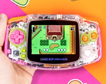 Custom Game Boy Advance – Clear Pink & Orange Edition | Ready to Ship