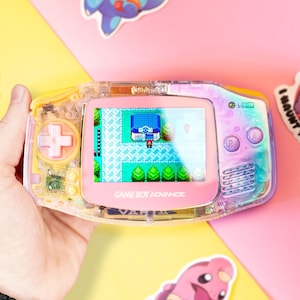 Custom Game Boy Advance Aurora Edition  IPS Mod – Iridescent Clear Shell, USB-C Battery Option | Made to Order
