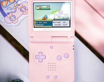 Modified pink Game Boy Advance SP – laminated IPS screen, USB-C, custom retro console | Made to Order