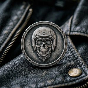 antique motorcycle helmet medallion Motorcycle Medallion