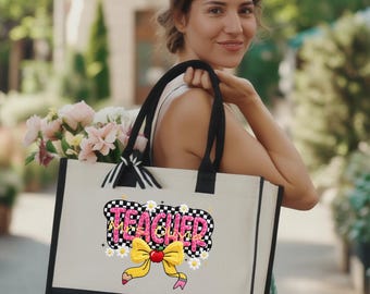 Custom Teacher Tote Bag, Teacher Appreciation Bag