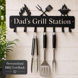 Personalisierter Grillwerkzeughalter, individueller Grillutensilienhalter, Outdoor-Küchenveranstalter, Grill-Liebhaber-Geschenk