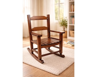 Solid Wood Kids Rocking Chair – Ages 3-6, Eco-Friendly Toddler Lounge Rocker