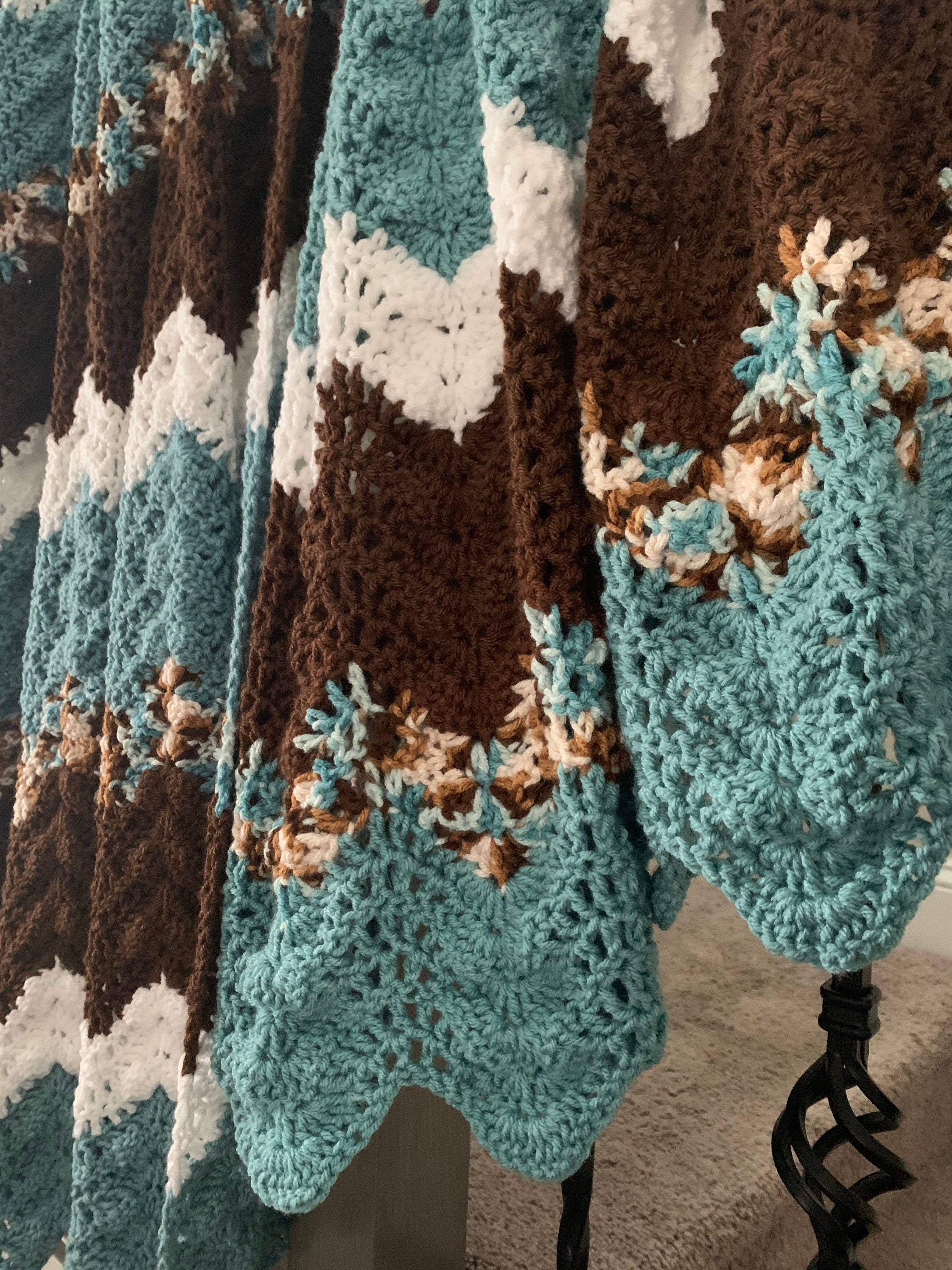 Blue and Brown Blanket Large Soft Blue and Brown Throw - Etsy