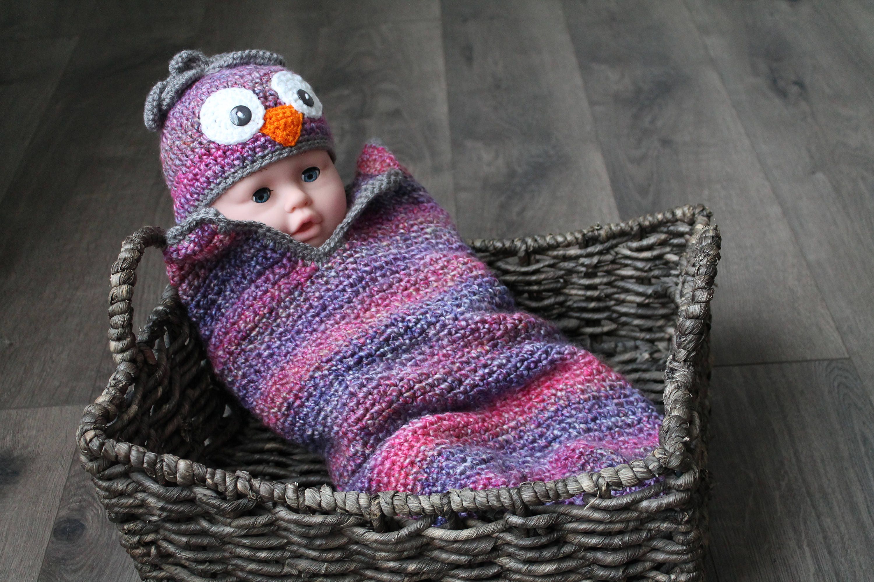 Baby Crochet Cocoon Baby Swaddle Sack Purples And Pinks Etsy