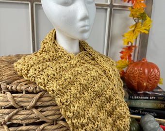 Handmade Crochet Autumn Maize Cowl: Acrylic Knit Circle Scarf