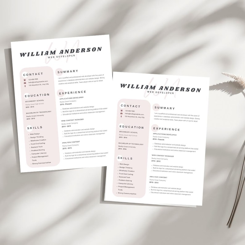 Minimal Resume Template – Clean Modern Canva CV | Professional Editable ...