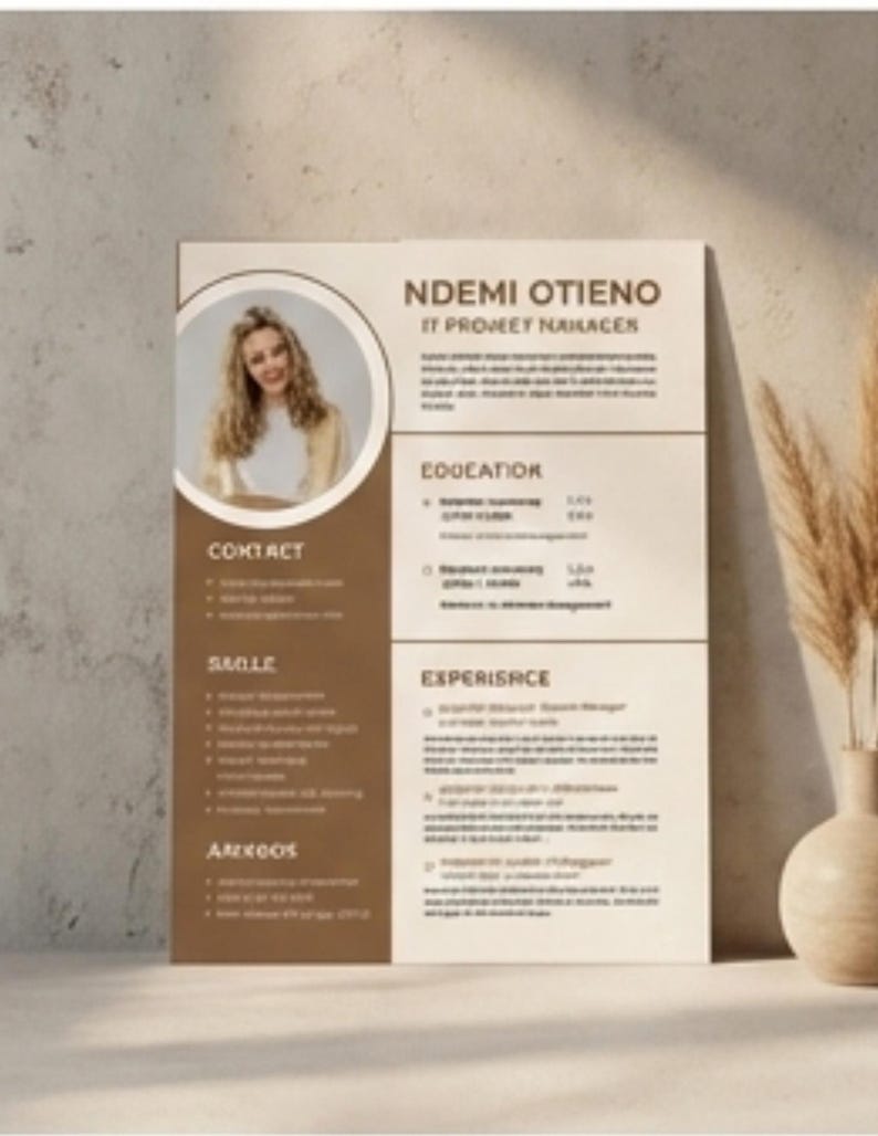 Modern Resume Template Canva – Professional CV & Cover Letter (digital ...