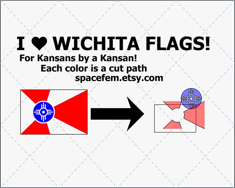 Wichita Flag SVG Vector Cut Files PNG Kansas Art image 2