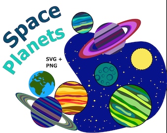 Planet clipart - Outer space color SVG PNG