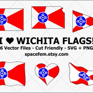 Wichita Flag SVG Vector Cut Files PNG Kansas Art image 1