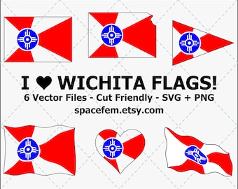Wichita Flag SVG Vector Cut Files PNG Kansas Art