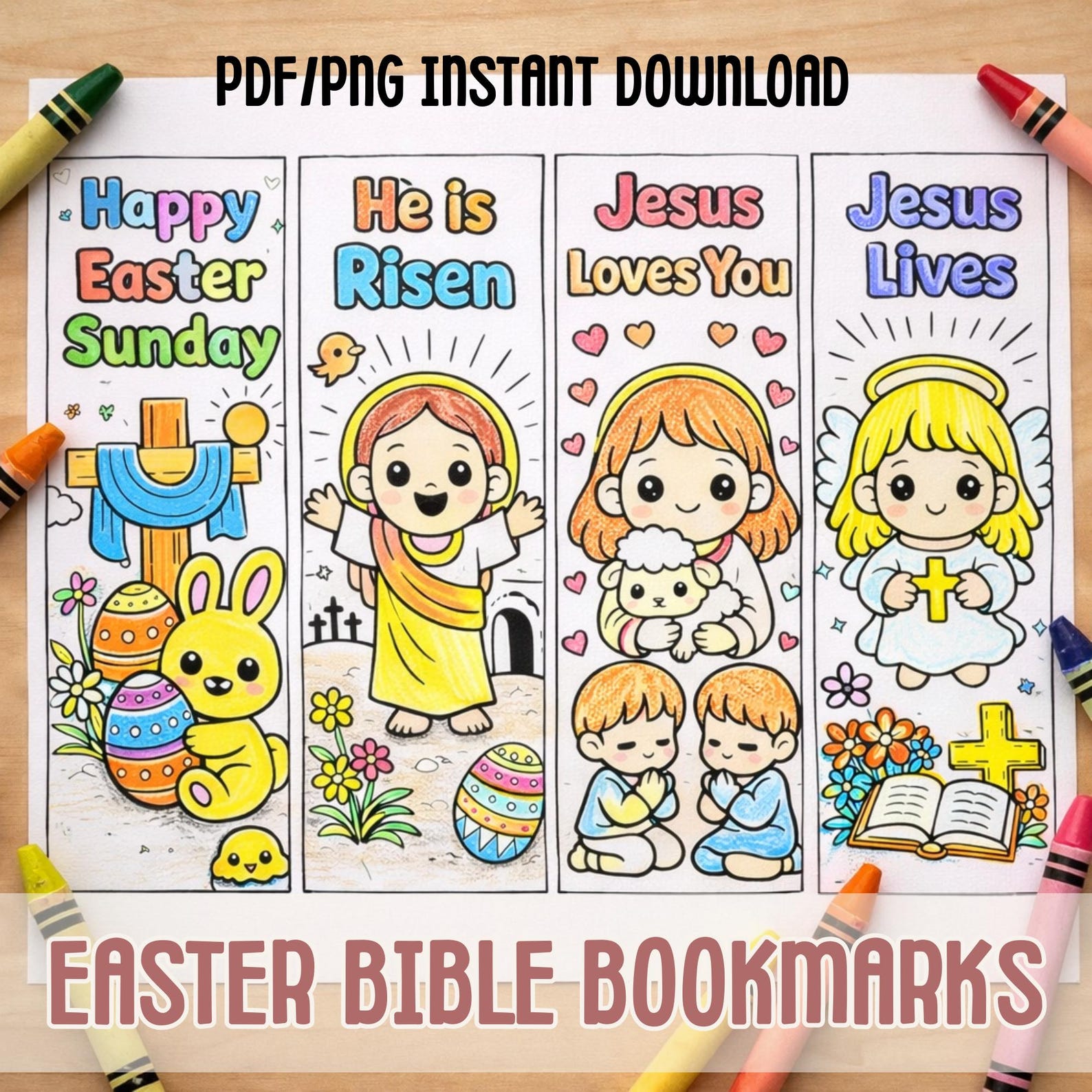 Easter Coloring Bookmarks for Kids | Christian Easter Printable ...