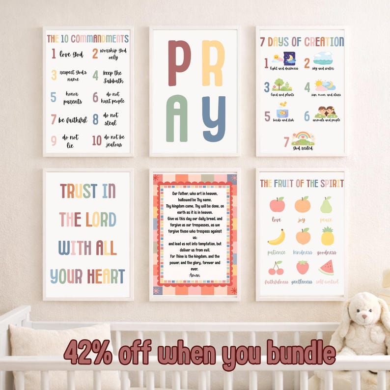 10 Commandments Poster Printable | Christian Kids Wall Art | Sunday ...