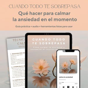 Ansiedad alta: cómo calmarte cuando todo te sobrepasa | Regulación emocional + audio | Guía + journal + herramientas prácticas PDF