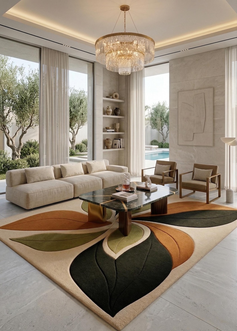 Tapis tufting bespoke statement piece illustrating premium Indian artisan craftsmanship and a sleek contemporary vibe.
