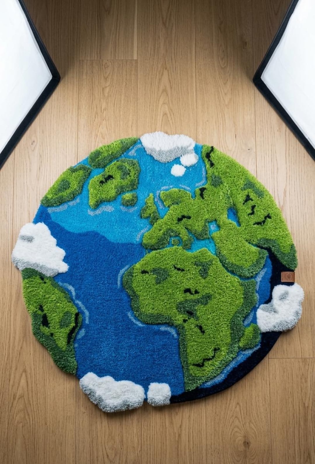 Handcrafted Hand Tufted Earth Rug | Cool Planet Area Rug | Custom Round ...